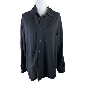 Giuseppe Luciano Men’s Black Wool Blend Button-Down Shirt Size Large